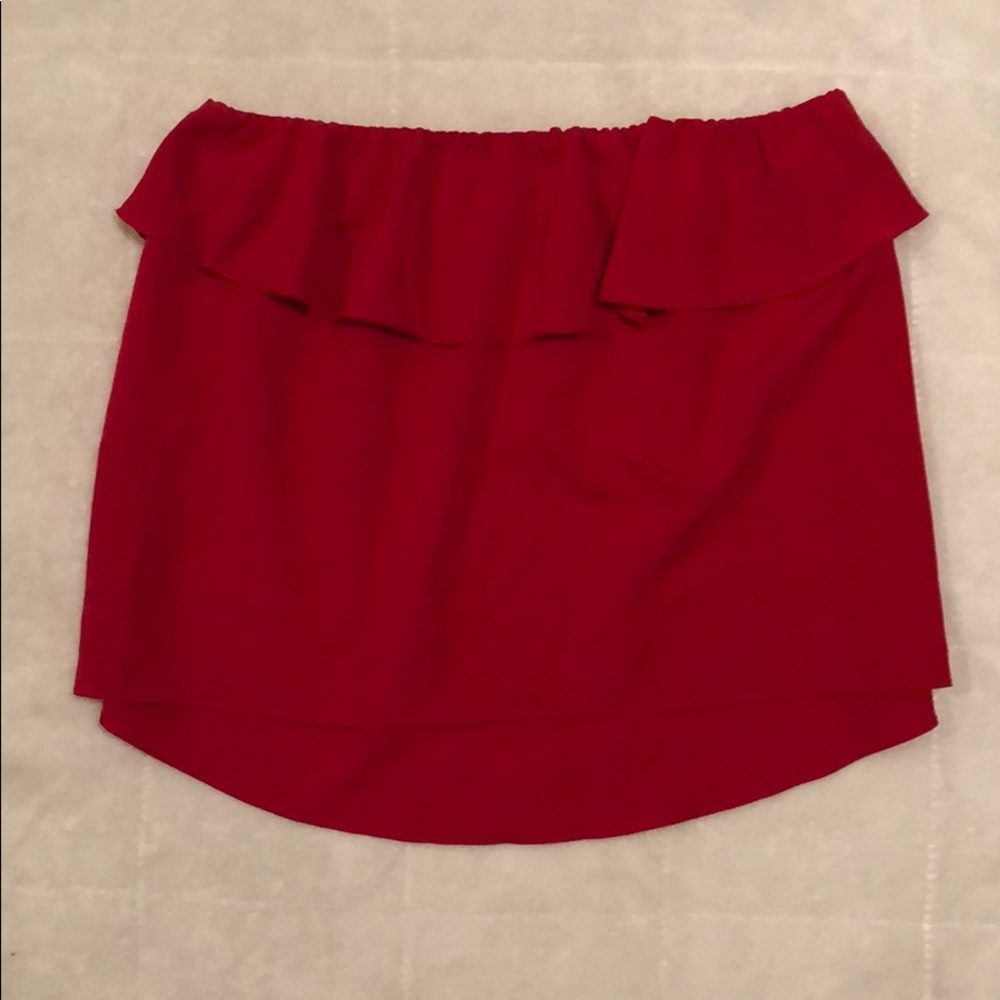 Free People Ruffled Strapless Top